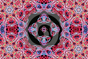 Abstract pattern of multicolored threads with 3D effect