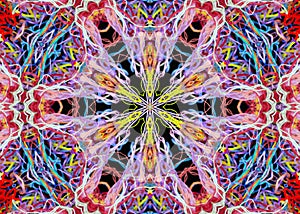 Abstract pattern of bright multicolored threads