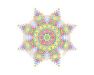 Abstract concentric pattern from color lines