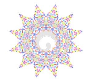 Abstract concentric pattern from curl color lines