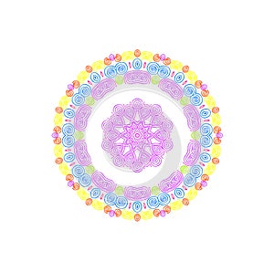 Abstract concentric pattern from curl color lines