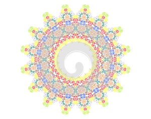 Abstract concentric pattern from curl color lines