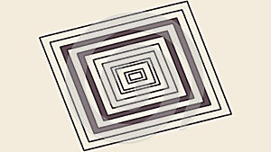 Abstract concentric square pattern, geometric decorative element vector design Generative AI
