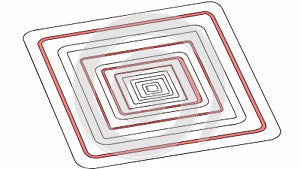 Abstract Concentric Square Pattern, Minimalist Geometric Design, vector design Generative AI