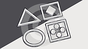 Abstract Concentric Square Pattern, vector design Generative AI