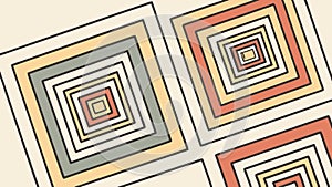 Abstract concentric squares geometric pattern background, vector design Generative AI