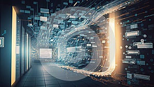 The abstract concept of big data is brought to life in this futuristic image