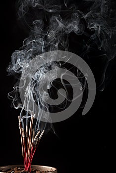 Abstract concept Chinese New Year graphic element incense burning