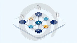 Abstract Concept of Data Flow and Network Connections in a Digital Environment