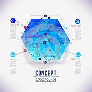 Abstract concept geometric lattice, the scope of molecules, in the hexagon