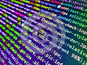 Abstract concept graphic technology element Business, coding and Abstract computer concept, Screen at workplace of modern