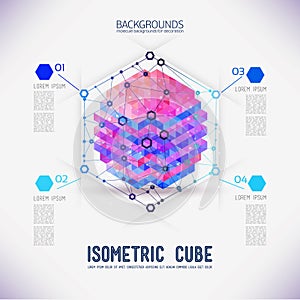 Abstract concept isometric cube