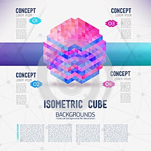 Abstract concept isometric cube