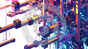 Abstract Low Code Development Concept Vector Illustration