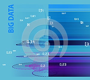 Abstract concept of radial algorithm analytics. Big data. Quantum virtual cryptography. Business visualization of artificial