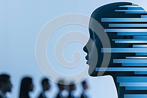 Abstract concept of technology impact on human evolution in digital age.