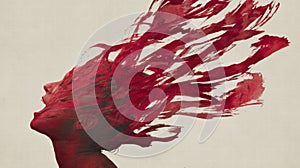 Abstract concept of thoughts overload and mind pressure illustration