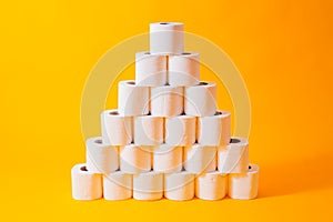 Abstract concept with toilet paper, infochart pyramid photo