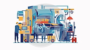 Denim Manufacturing Abstract Vector Illustration
