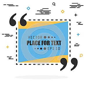 Abstract concept vector empty speech square quote text bubble. For web and mobile app isolated on background