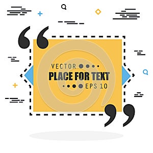 Abstract concept vector empty speech square quote text bubble. For web and mobile app isolated on background