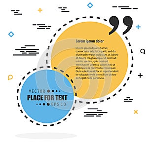 Abstract concept vector empty speech square quote text bubble. For web and mobile app isolated on background