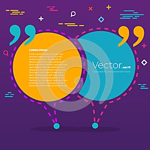 Abstract concept vector empty speech square quote text bubble. For web and mobile app isolated on background