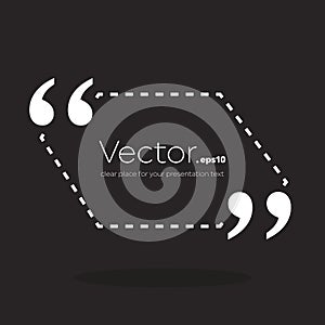 Abstract concept vector empty speech square quote text bubble. For web and mobile app isolated on background