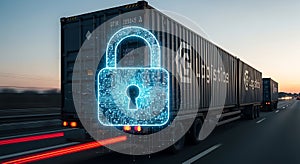 Abstract concepts data visualization secure logistics