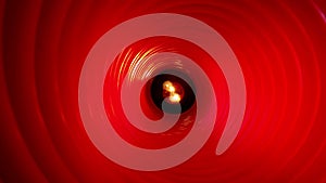 Abstract conceptual background with futuristic high tech wormhole tunnel