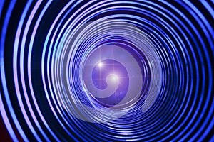 Abstract conceptual background with futuristic high tech wormhole tunnel