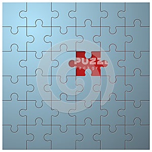 Abstract conceptual background with incomplete jigsaw puzzle
