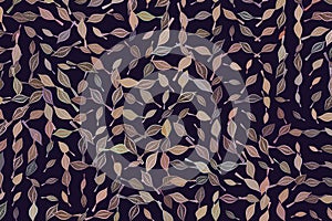 Abstract conceptual leaves drawing pattern. Illustration, art, creative & green.