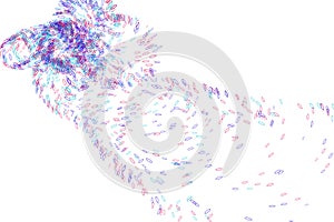 Abstract conceptual motion, particle or random pattern. Shape, white, texture, template & style.