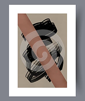 Abstract conceptualism shapes wall art print