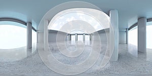 Abstract concrete architecture 3d render 360 panorama illustration Equirectangular illustration