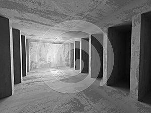 Abstract concrete architecture basement room geometric background