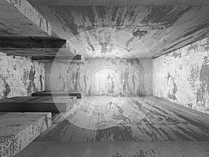 Abstract concrete architecture basement room geometric background