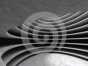 Abstract concrete architecture circle hall background