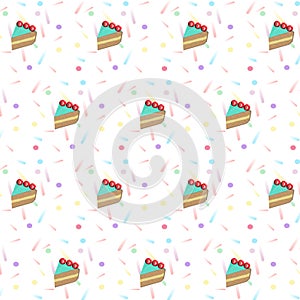 Abstract Confetti and cake Pattern. Vector Confetti Background P