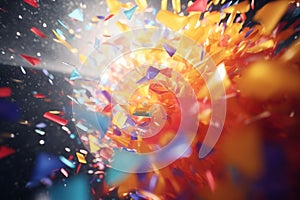 Abstract confetti explosion with a mix of