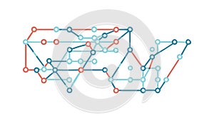 Abstract connected dots and lines, intricate network visualization, vector design Generative AI