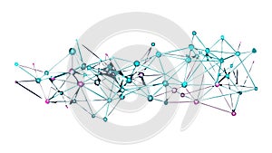 Abstract Connected Dots Network for Data Science Technology, vector design Generative AI