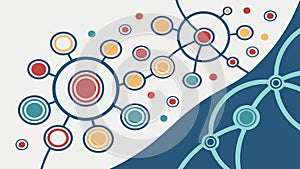 Abstract Connected Dots, Network and Flow, vector design Generative AI