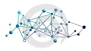 Abstract Connected Dots Network. Technology and Data Flow, vector design Generative AI