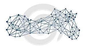 Abstract Connected Lines Network Vector, Digital Technology Data Flow, vector design Generative AI