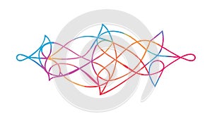 Abstract connected lines neural network or thought process, vector design Generative AI