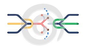 Abstract Connected Network, Branching System, vector design Generative AI