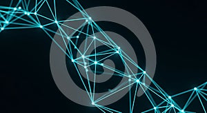 Abstract Connected Network Plexus with Glowing Nodes for Futuristic Technology Designs