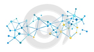 Abstract Connected Network Points, Data Flow Visualization, vector design Generative AI